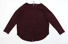 New Look Womens Red Round Neck Polyester Pullover Jumper Size L