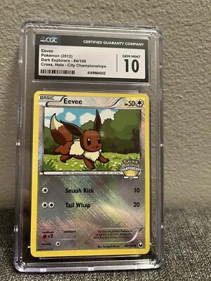 Pokemon Eevee Dark Explorers Cross Holo City Championships Stamped CGC 10 - Image 1 of 2