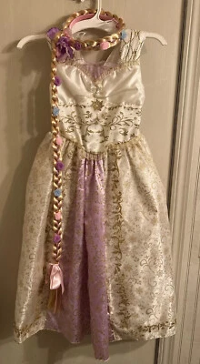 Disney Store Rapunzel Costume & Hair Braid Tangled  Ever After Child Size M 7/8 - Image 1 of 4