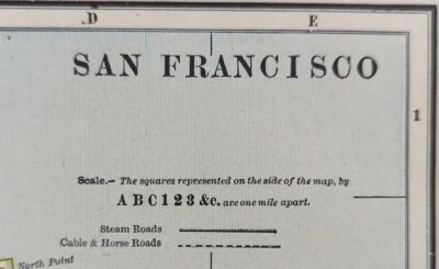 Mapa de colección 1895 SAN FRANCISCO CALIFORNIA 11"x14" antiguo original NOB HILL Foto 1 de 4