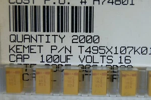 [50 Stück] 100uF 16V 10% SMD TANTAL KONDENSATOREN KEMET T495 - Bild 1 von 2