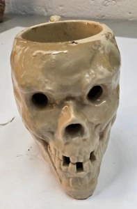 Early TRADER VICS Pointed JAW SKULL SKELETON CERAMIC TIKI MUG-Unique Stamping - Picture 1 of 6