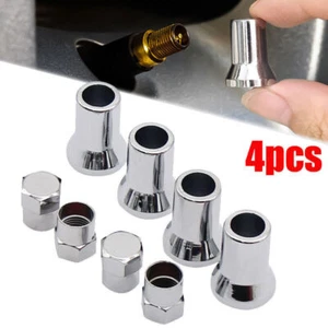 TR413 Chrome Car Truck Tire Wheel Tyre Valve Stem Hex Cap Sleeve Cover Universal - Picture 1 of 14