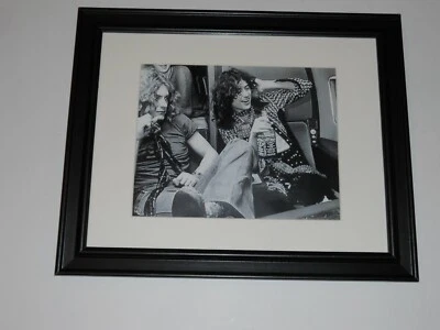 Framed Led Zeppelin Jimmy Page/Robert Plant '75 Plane Jack Daniels 14" x 17"  - Image 1 of 3