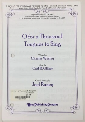 O For A Thousand Tongues To Sing SATB Choir Chorus Sheet Music Joel Raney Hope - Image 1 of 4
