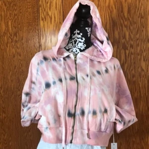 Young Fabulous and Broke Tie Dye Cropped zip up Hoodie size M - Picture 1 of 11