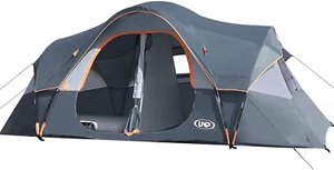 10-Person Family Camping Tent, Waterproof, 2 Rooms, Easy Setup, 5 Windows - Picture 1 of 8