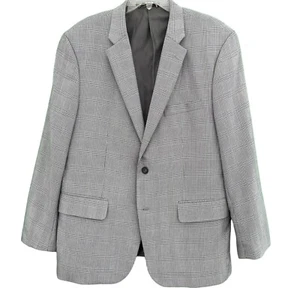 Greg Norman 4 Tasso Elba Gray Glen Plaid 2 Butt Dual Vent Sport Jacket Mens 44 R - Picture 1 of 10