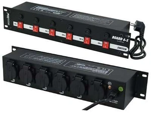 2 HE Stromverteiler mit 6 Schalter & 6 Steckdosen EUROLITE Board 6-S Schaltpanel - Picture 1 of 5