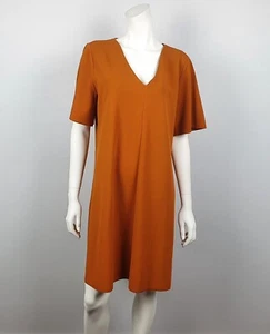ASOS JDY Size XL Relaxed Sheath Dress V Neckline Short Sleeve Orange Casual - Bild 1 von 9