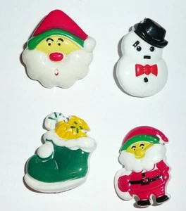 Niedliche Weihnachten Thema realistische Nylon Knöpfe-Weihnachtsmann Schneemann Strumpf 1-1/4" - Bild 1 von 6