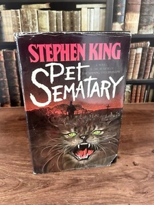 PET SEMATARY by Stephen King; 1983 Book Club Edition Hardcover DJ - Picture 1 of 8