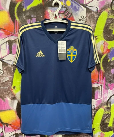 Sweden 2018 2019 Training Shirt World Cup Football Soccer Jersey Adidas Mens M Cover