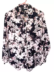 Banana Republic Parker Blouse Women's XS Floral Long Sleeve Button-Up Semi-Sheer - Picture 1 of 8