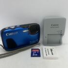 Canon Powershot D30 Waterproof Compact Digital Camera Blue + 2gb Sd Memory