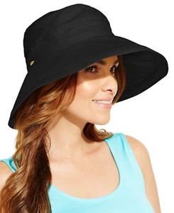 Scala Women's Cotton Hat with Inner Drawstring and Upf 50+ Rating,Black,One Size - Picture 1 of 4