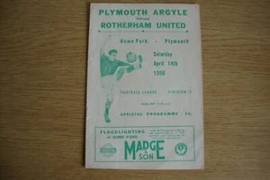 1955/6 Plymouth Argyle v Rotherham United - Lge Division 2 - Excellent Condition - Picture 1 of 3