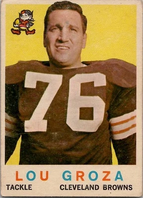 1959 年 Topps LOU GROZA 克利夫兰布朗队 #60 状况极佳/完好 (2) — 第 1/2 张图片