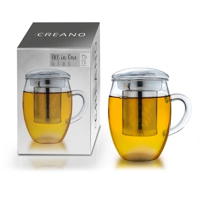 Tea Glass with Stainless Steel Infuser and Glass Lid - 14oz (400ml) - Image 1 of 4