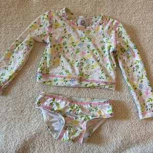 THE PROPER PEONY Floral Rashguard Two Piece Little Girls Set Size 3T summer - Picture 1 of 5