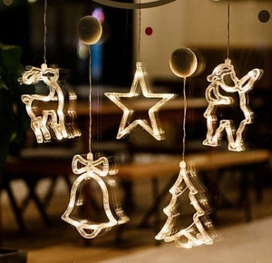 LED Fensterbild Stern Baum Glocke Mond Saugnapf Weihnachten XMAS Fensterdeko - Bild 1 von 16