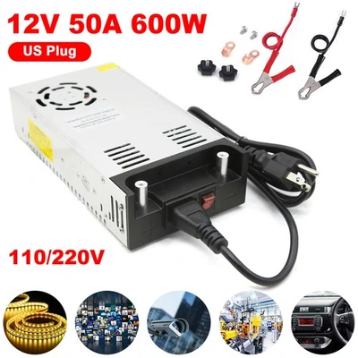 AC 110V To DC12V 50A 600W Converter Switching Power Supply Adapter for LED Strip - Image 1 of 4