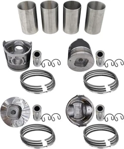 4PCS D201 Piston + Piston Rings STD With Cylinder liner half-finished For Isuzu - Picture 1 of 7