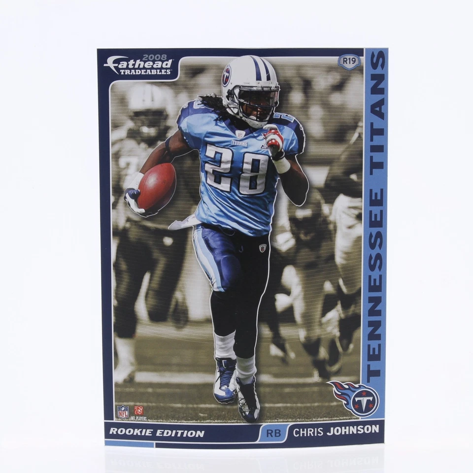 Calcomanía de pared Chris Johnson Tennessee Titans NFL 2008 novato Fathead Player 5"x7" Foto 1 de 3