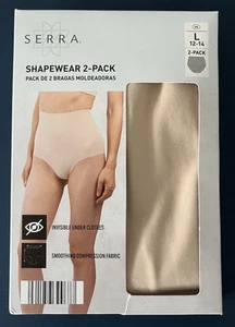 NEW size Large/12-14 women’s Serra Shapewear Brief 2-Pack Nude--new in package - Picture 1 of 6