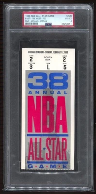 NBA All Star Game PSA Ticket Basketball 1988 Chicago Bulls Michael Jordan PSA 4 - Image 1 of 3