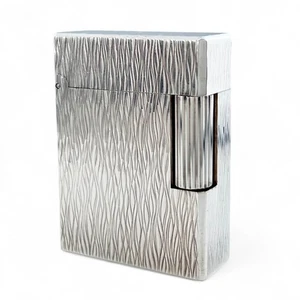 S.T. Encendedor de gas DuPont Ligne 1 onda corta plateado sin caja encendido probado Francia - Imagen 1 de 6