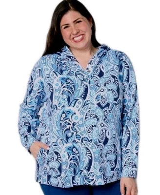 ¡NUEVO! Sudadera con Capucha Sport Savvy XL Athleisure Terry Francés Azul Top A645034  Foto 1 de 4