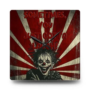 Vintage Clown Acryl Wanduhr - schrullige Wohndeko Geschenk für Lachliebhaber - Bild 1 von 7