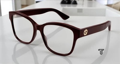 Gafas para mujer GUCCI GG1340O 004 rectangulares cuadradas de inyección borgoña 54 mm Foto 1 de 4