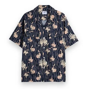 $185 NN07 Daniel 5655 Floral Camp Shirt Cotton Lyocell Blend Sz M - Picture 1 of 10