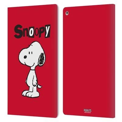 OFFICIAL PEANUTS CHARACTERS LEATHER BOOK WALLET CASE COVER FOR AMAZON FIRE - Image 1 of 4