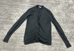 LOFT Sweater Womens Small Gray Cardigan Cotton Wool Blend Long Sleeve - Picture 1 of 11