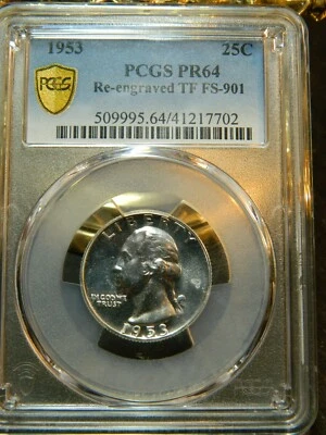 1953 Washington PR64 RE-Engraved Tail Feathers FS-901 - Image 1 of 4