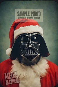Star Wars Darth Vader Santa Claus Christmas Print 4x6 Odd Photo #311 - Picture 1 of 2