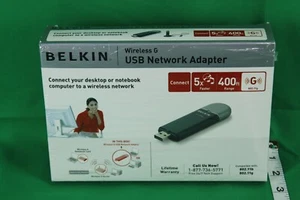 NUEVO ADAPTADOR INALÁMBRICO BELKIN USB G COMPLETO CON SOPORTE MANUAL DE SOFTWARE - Imagen 1 de 8