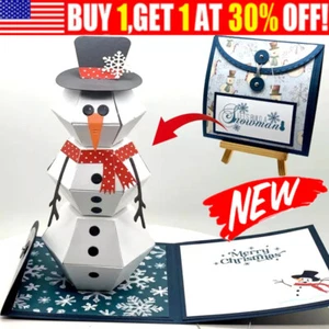 Pop-up 3D Christmas Greeting Cards with Note Card & Envelope Xmas Gift US - Picture 1 of 14