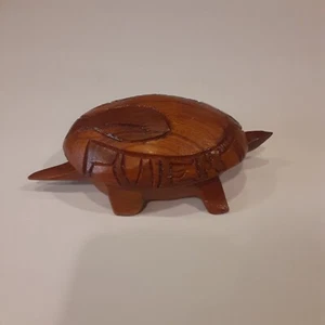 Vintage Holzschildkröte Schmuck Box handgeschnitzt Peurto Rico - Bild 1 von 4