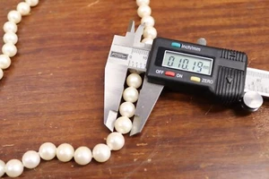 Vintage Cultured Pearls Art Deco Necklace 10mm large size - 14kt gold clasp - Picture 1 of 7