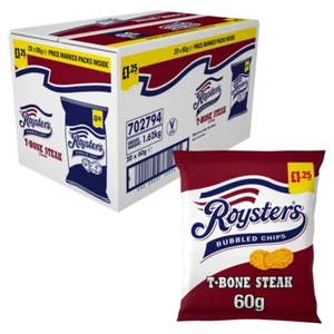 Full Box of 20 x 60g Bags of Roysters T Bone Steak £1.25 Bags SPECIAL OFFER - Picture 1 of 4
