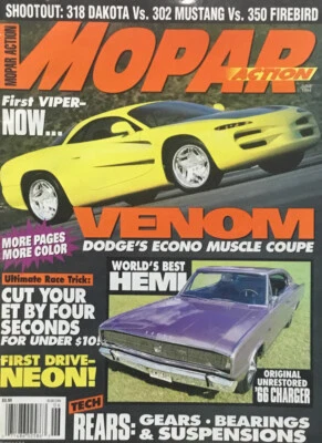 Mopar Action Magazine June 1994 - 1966 Charger 1970 Challenger 1968 Road Runner - Image 1 of 4