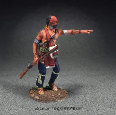 NEW! Native Warrior Pointing with Musket Britains #16065 American Revolution - Image 1 of 2