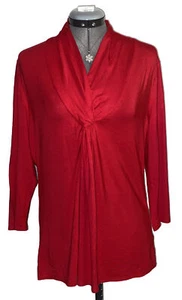 Pullover Grace rojo manga 3/4 talla XL en el pecho 20” L 26” rayón/spandex - Imagen 1 de 10