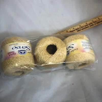dmc senso crotchet metalics color 1402 talla 3 100 yardas lote de 3 Foto 1 de 4