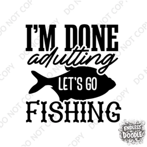 Plancha en Pesca Transferencia Regalo Idea Camiseta Navidad Navidad Regalo Cumpleaños Peces - Imagen 1 de 9