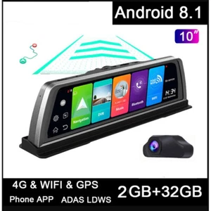 Gps Navigation Car DVR Camera Dashcam 4G ADAS Android 8.1 Center Console Mirror - Picture 1 of 9